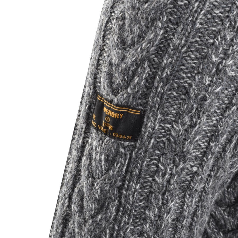 Alternative Image for ProductSuperdry Crew Neck Jacob Cable Knit Jumper Grey3